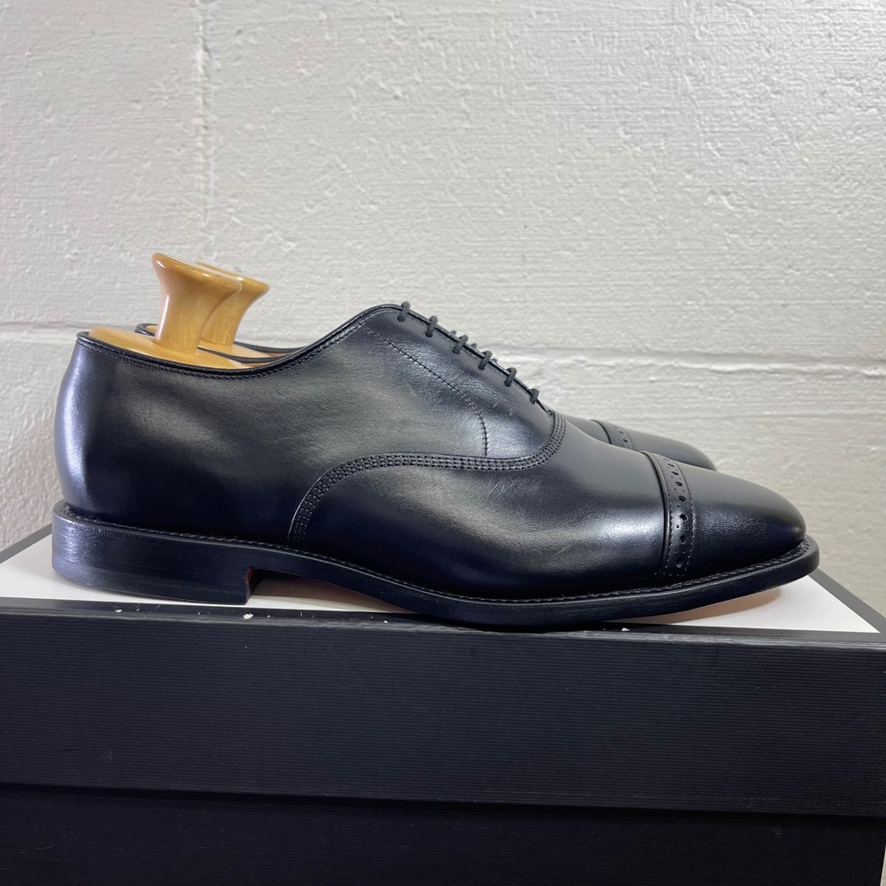 Allen Edmonds Byron Black Leather Cap Toe Oxford Dress Shoes Mens 10.5D USA Made